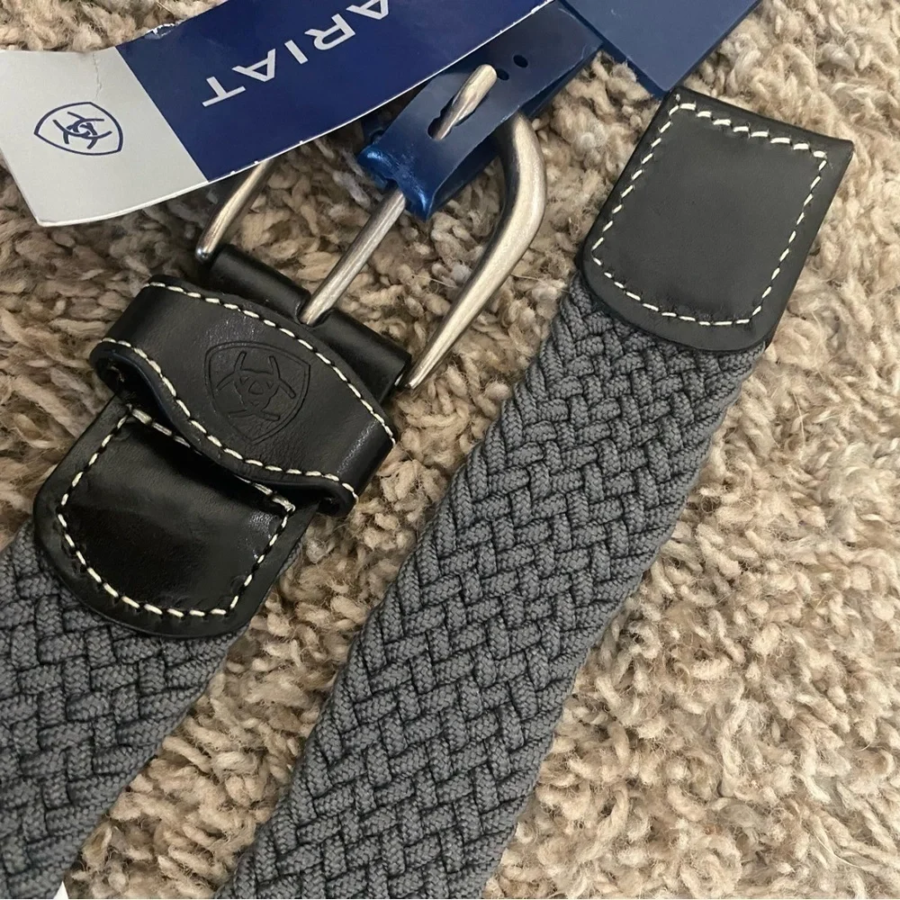 NWT Ariat Men’s Grey One Rail Woven Belt Size XS/S